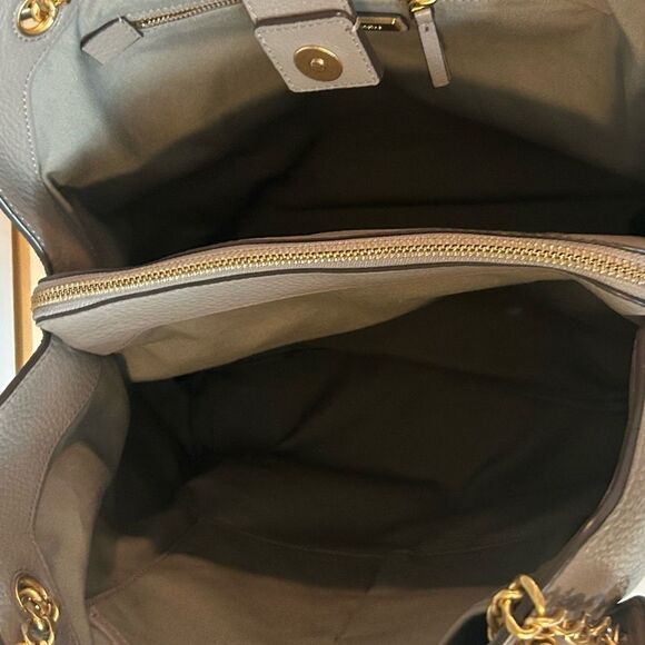Tory Burch Gray Leather Shoulder Bag Tote - Picture 14 of 14